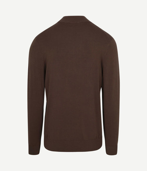halve rits pullover luxury basic bruin