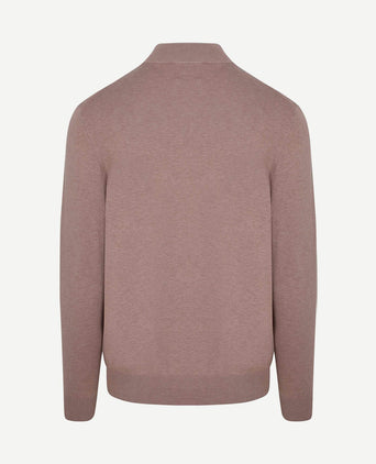 halve rits pullover luxury basic roze