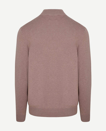 halve rits pullover luxury basic roze
