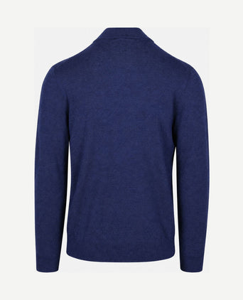 halve rits pullover merinowol royal blue
