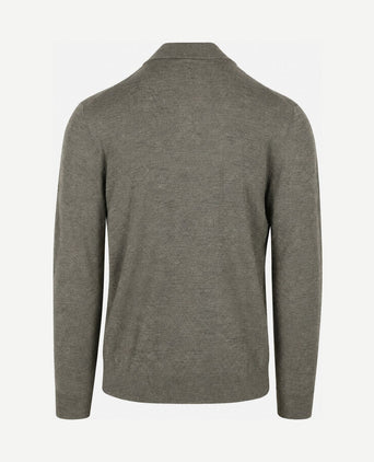 halve rits pullover merinowol groen