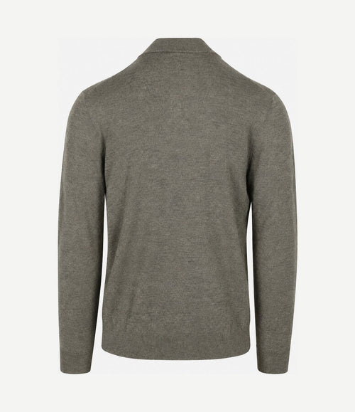 halve rits pullover merinowol groen