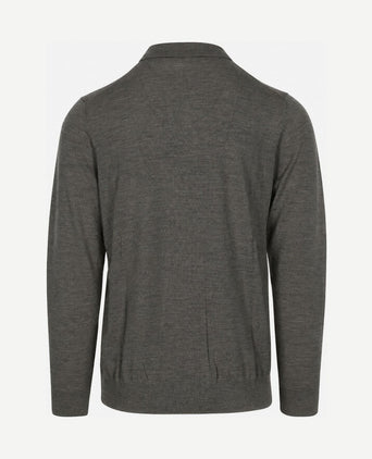 Longsleeve poloshirt merinowol groen