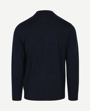Turtleneck trui merinowol donkerblauw