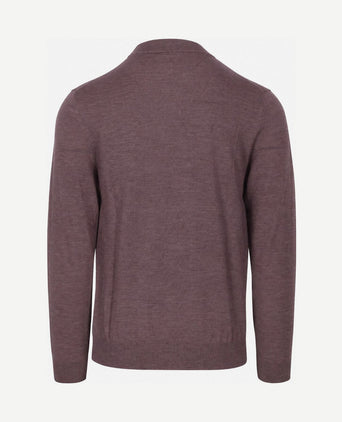 Turtleneck trui merinowol aubergine