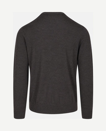 Pullover merinowol donkerbruin