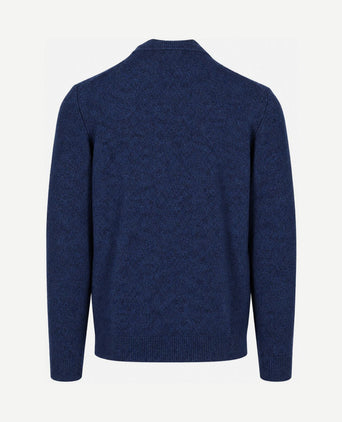 halve rits pullover woolblend royal blue