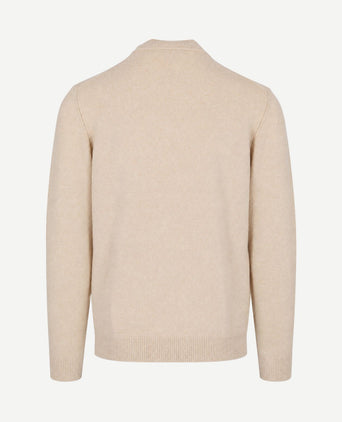 halve rits pullover woolblend sand