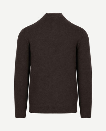 halve rits pullover structuur bruin