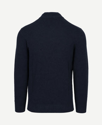 halve rits pullover structuur donkerblauw