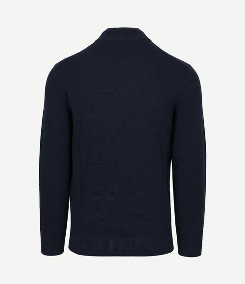 halve rits pullover structuur donkerblauw