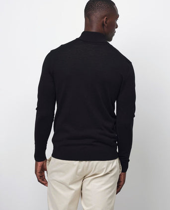 Profuomo halve rits pullover merinowol zwart