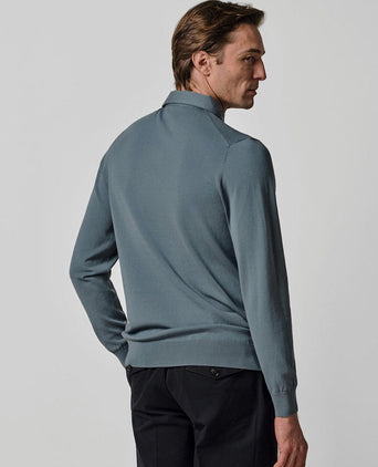 Longsleeve poloshirt luxury basic blauw