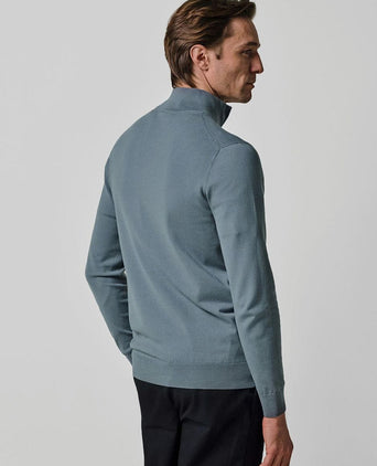 halve rits pullover luxury basic blauw