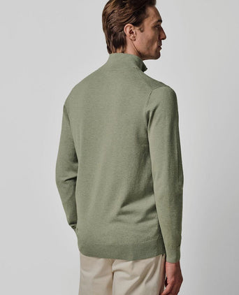 halve rits pullover luxury basic groen