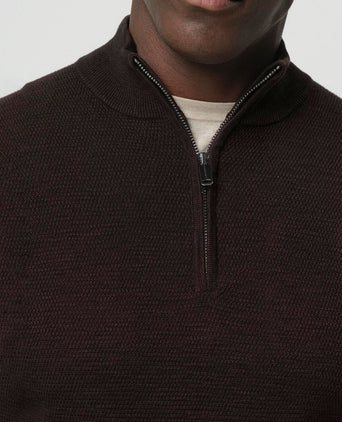 Profuomo halve rits pullover structure bruin