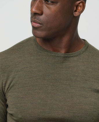 Pullover merinowol olive