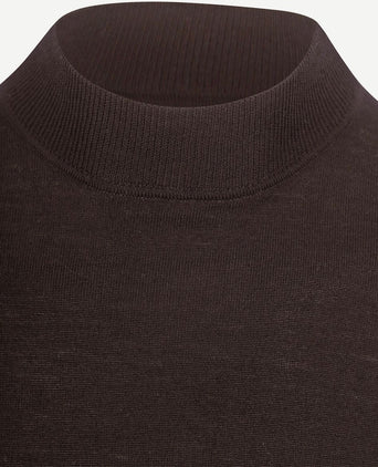 Profuomo turtleneck trui merino donkerbruin