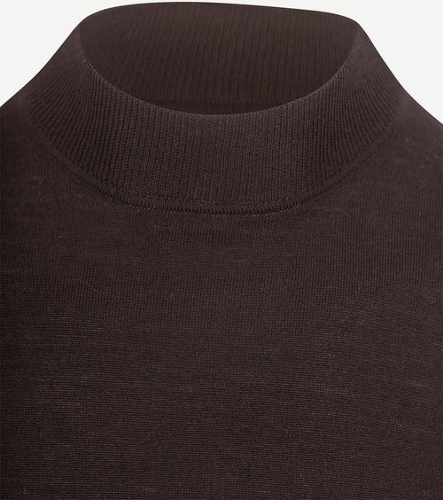 Profuomo turtleneck trui merino donkerbruin