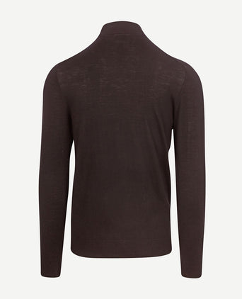 Profuomo turtleneck trui merino donkerbruin