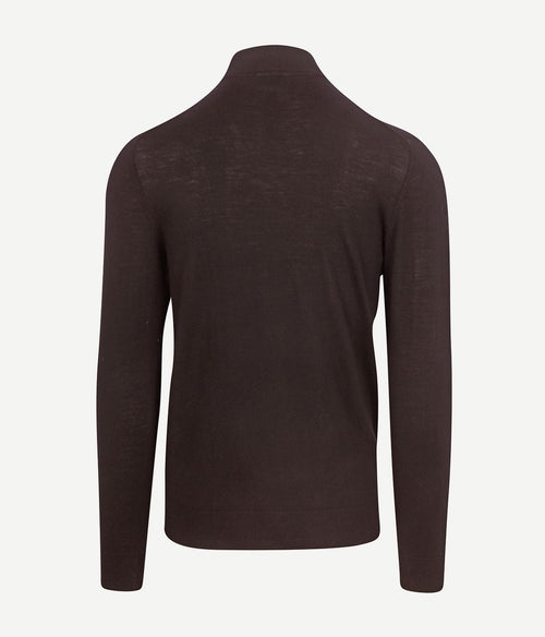 Profuomo turtleneck trui merino donkerbruin