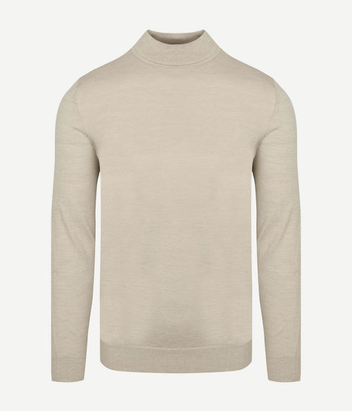 Turtleneck trui merino ecru