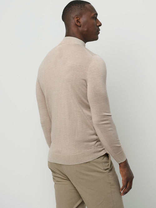 Turtleneck trui merino ecru