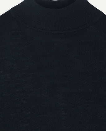 Turtleneck trui merino donkerblauw