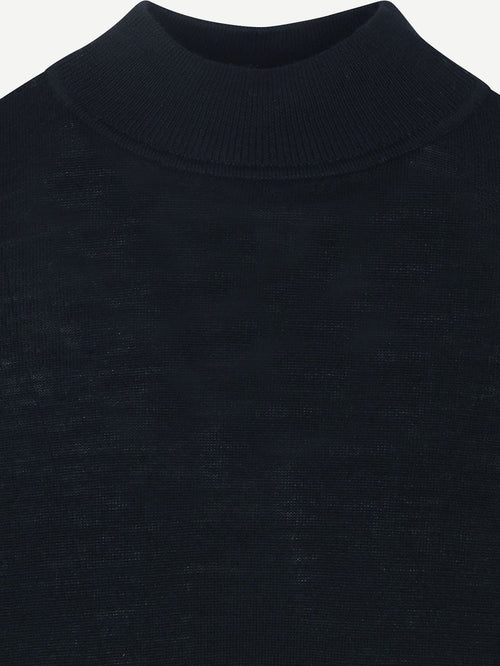 Turtleneck trui merino donkerblauw
