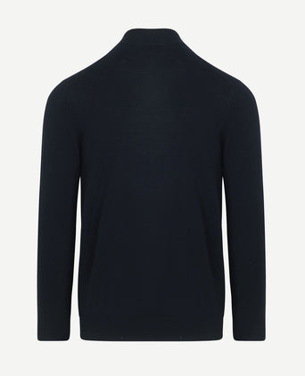 Profuomo turtleneck trui merino donkerblauw