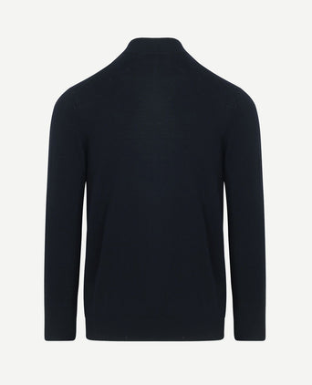 Turtleneck trui merino donkerblauw