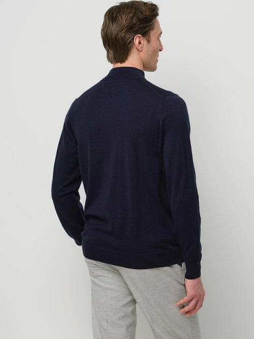 Turtleneck trui merino donkerblauw