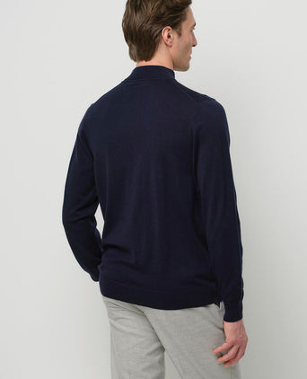 Turtleneck trui merino donkerblauw