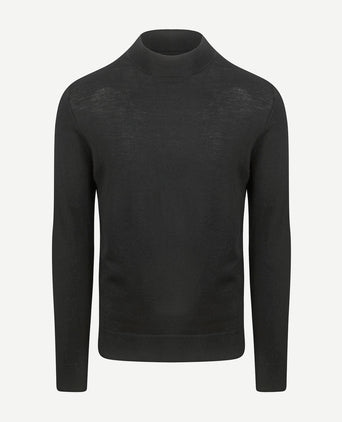 Profuomo turtleneck trui merino zwart