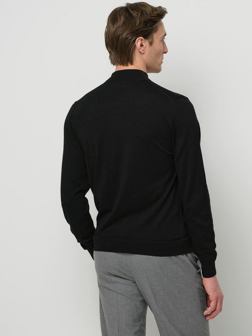 Profuomo turtleneck trui merino zwart