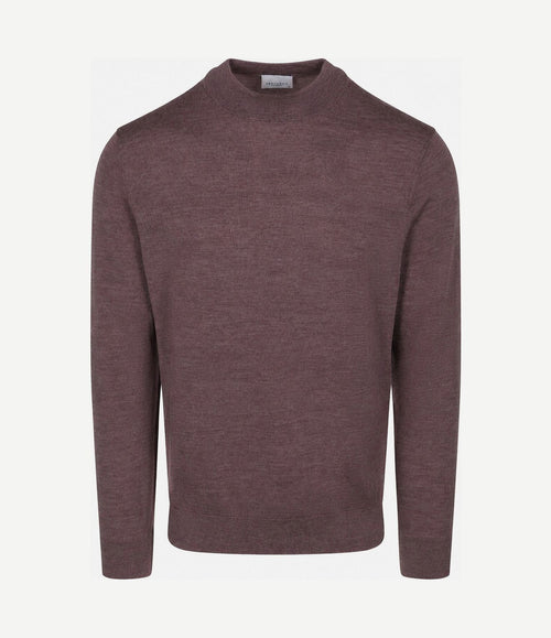 Turtleneck trui merinowol aubergine