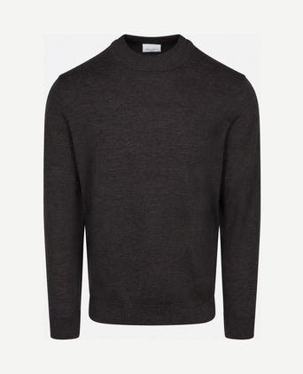 Turtleneck trui merinowol donkerbruin