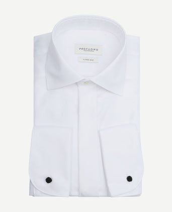 Tuxedo shirt dubbel manchet wit
