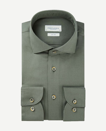Twill overhemd army groen