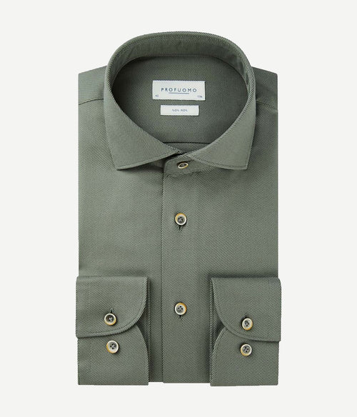 Twill overhemd army groen