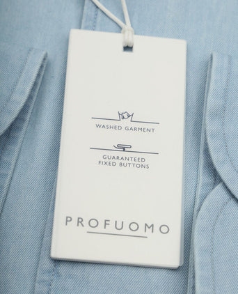 Twill overhemd denim lichtblauw