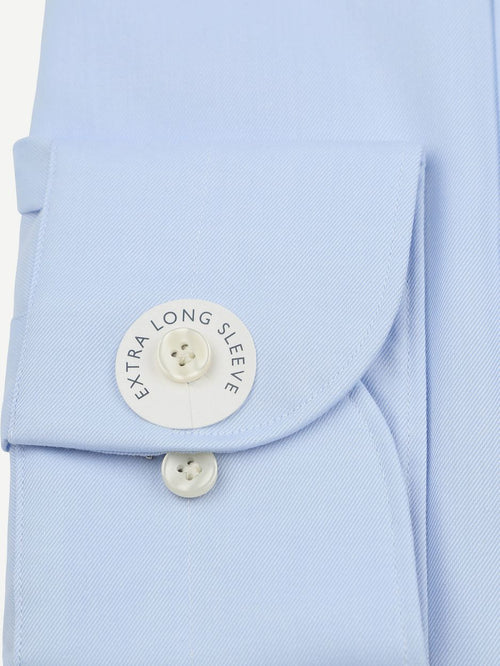 Twill overhemd extra lange mouwen lichtblauw