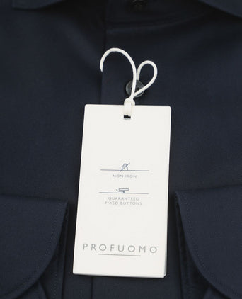 Twill overhemd extra lange mouwen donkerblauw