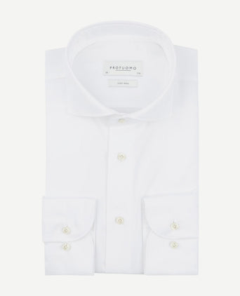 Twill overhemd extra lange mouwen wit
