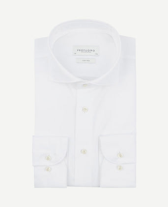 Twill overhemd extra lange mouwen wit