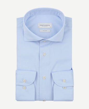 Profuomo twill overhemd lichtblauw | Slim-fit
