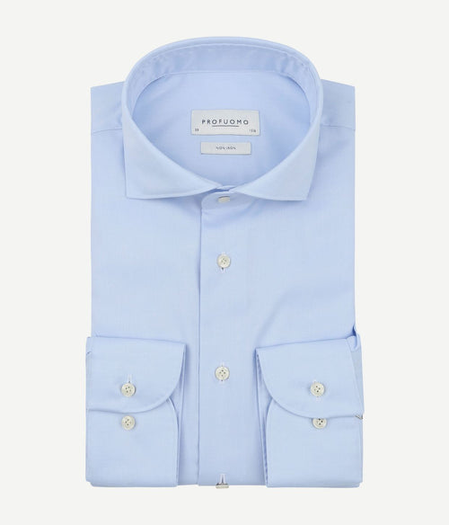 Profuomo twill overhemd lichtblauw | Slim-fit