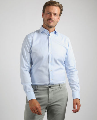 Profuomo twill overhemd lichtblauw | Slim-fit