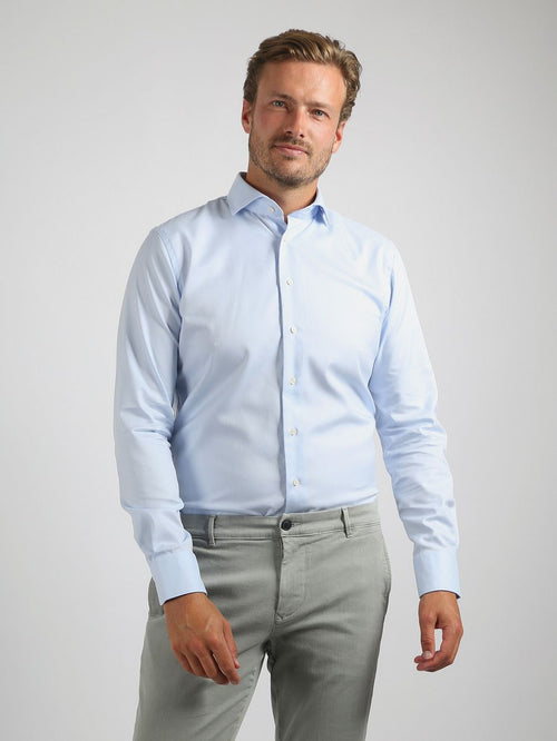 Profuomo twill overhemd lichtblauw | Slim-fit