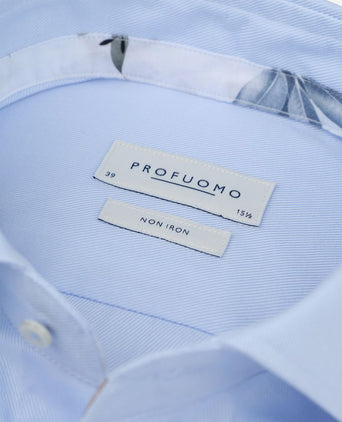 Profuomo twill overhemd lichtblauw | Slim-fit
